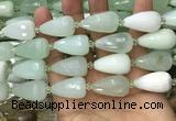 CTR357 15.5 inches 15*25mm faceted teardrop light prehnite beads