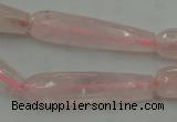 CTR40 15.5 inches 10*40mm faceted teardrop rose quartz beads