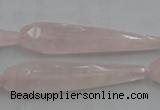 CTR41 15.5 inches 10*40mm faceted teardrop rose quartz beads