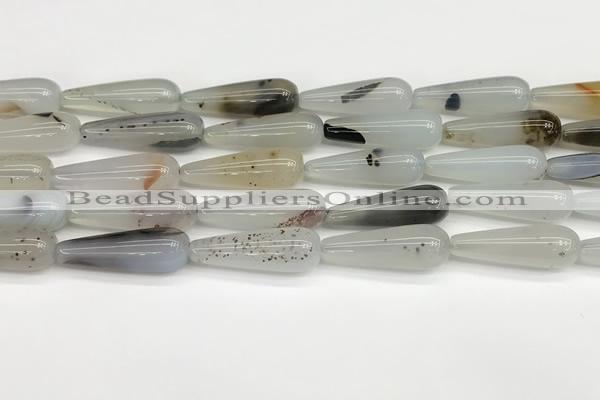 CTR411 15.5 inches 10*30mm teardrop agate beads wholesale