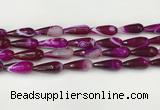 CTR441 15.5 inches 8*20mm faceted teardrop agate beads wholesale