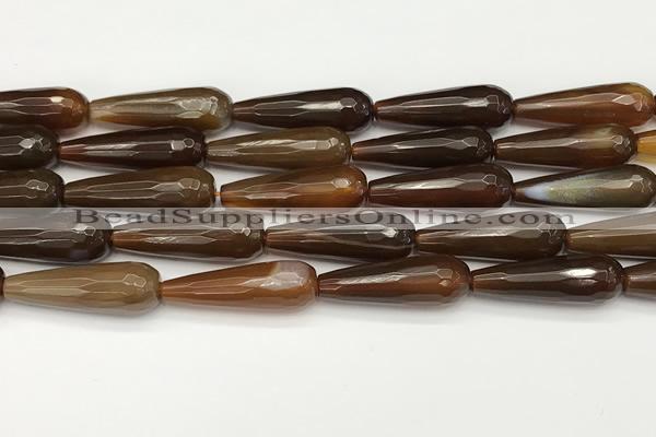 CTR452 15.5 inches 10*30mm faceted teardrop agate beads wholesale