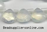 CTR602 Top drilled 10*10mm faceted briolette opalite beads wholesale