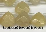 CTR604 Top drilled 10*10mm faceted briolette yellow aventurine beads