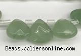 CTR607 Top drilled 10*10mm faceted briolette green aventurine beads