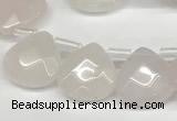 CTR630 Top drilled 13*13mm faceted briolette rose quartz beads