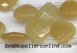 CTR635 Top drilled 13*13mm faceted briolette yellow aventurine beads