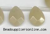 CTR663 Top drilled 10*14mm faceted briolette yellow aventurine beads