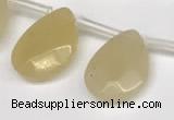 CTR693 Top drilled 12*16mm faceted briolette yellow aventurine beads