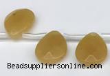 CTR694 Top drilled 12*16mm faceted briolette yellow aventurine beads