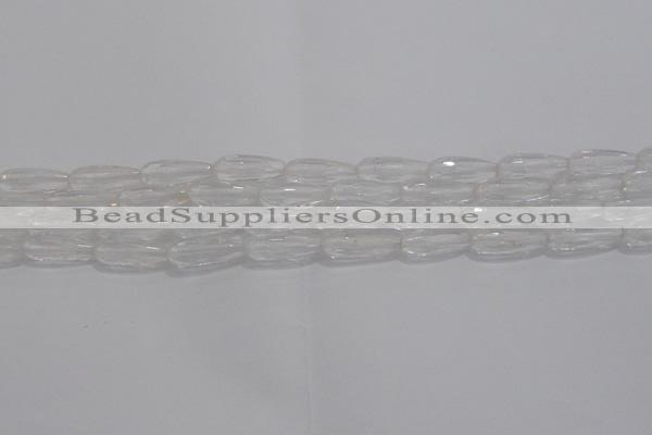 CTR70 15.5 inches 6*16mm faceted teardrop white crystal beads