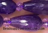 CTR711 15 inches 8*16mm faceted teardrop amethyst beads