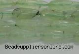 CTR72 15.5 inches 6*16mm faceted teardrop green rutilated quartz beads