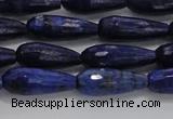 CTR76 15.5 inches 6*16mm faceted teardrop lapis lazuli beads