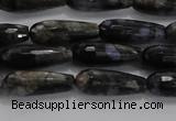 CTR78 15.5 inches 6*16mm faceted teardrop grey opal gemstone beads