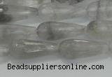 CTR90 15.5 inches 8*20mm faceted teardrop cloudy quartz beads