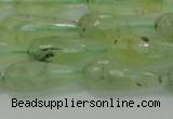 CTR93 15.5 inches 8*20mm faceted teardrop green rutilated quartz beads