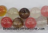 CTS05 15.5 inches 12mm round tigerskin glass beads wholesale