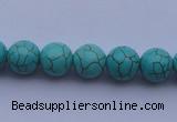 CTU06 15.5 inches 14mm round blue turquoise strand beads Wholesale