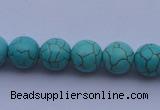 CTU07 15.5 inches 16mm round blue turquoise strand beads Wholesale