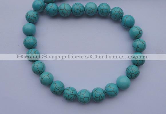 CTU07 15.5 inches 16mm round blue turquoise strand beads Wholesale