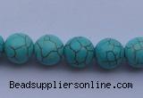 CTU08 15.5 inches 18mm round blue turquoise strand beads Wholesale