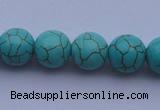 CTU10 15.5 inches 25mm round blue turquoise strand beads Wholesale