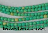 CTU1160 15.5 inches 4mm round synthetic turquoise beads wholesale