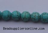 CTU12 15.5 inches 8mm faceted round blue turquoise beads Wholesale