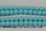 CTU1209 15.5 inches 3mm round synthetic turquoise beads