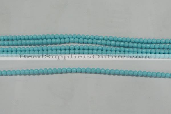 CTU1209 15.5 inches 3mm round synthetic turquoise beads