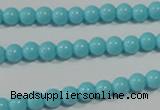 CTU1210 15.5 inches 4mm round synthetic turquoise beads