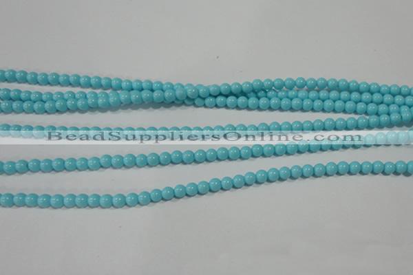 CTU1210 15.5 inches 4mm round synthetic turquoise beads