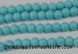 CTU1211 15.5 inches 6mm round synthetic turquoise beads