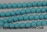 CTU1212 15.5 inches 8mm round synthetic turquoise beads