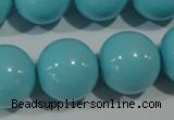 CTU1218 15.5 inches 20mm round synthetic turquoise beads