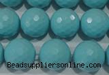 CTU1225 15.5 inches 14mm faceted round synthetic turquoise beads