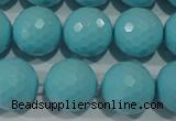 CTU1226 15.5 inches 16mm faceted round synthetic turquoise beads