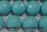 CTU1227 15.5 inches 18mm faceted round synthetic turquoise beads