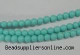 CTU1380 15.5 inches 4mm round synthetic turquoise beads