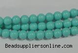 CTU1381 15.5 inches 5mm round synthetic turquoise beads