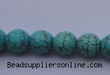 CTU14 15.5 inches 10mm faceted round blue turquoise beads Wholesale