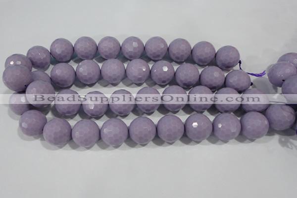 CTU1416 15.5 inches 16mm faceted round synthetic turquoise beads