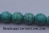 CTU15 15.5 inches 12mm faceted round blue turquoise beads Wholesale