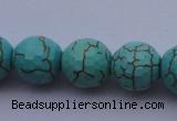 CTU16 15.5 inches 16mm faceted round blue turquoise beads Wholesale