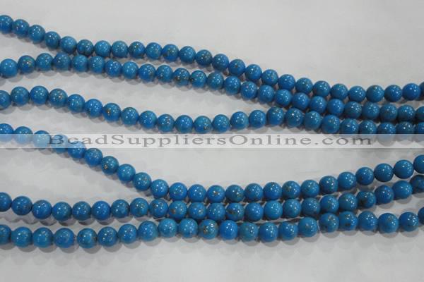 CTU1620 15.5 inches 4mm round synthetic turquoise beads