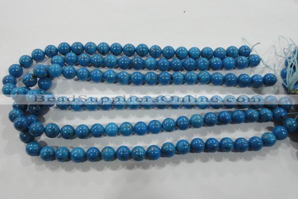 CTU1623 15.5 inches 10mm round synthetic turquoise beads