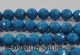 CTU1632 15.5 inches 8mm faceted round synthetic turquoise beads