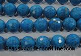 CTU1633 15.5 inches 10mm faceted round synthetic turquoise beads