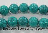 CTU1675 15.5 inches 12mm round synthetic turquoise beads